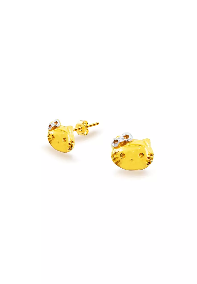 916/22K Gold Hello Kitty Earrings S159