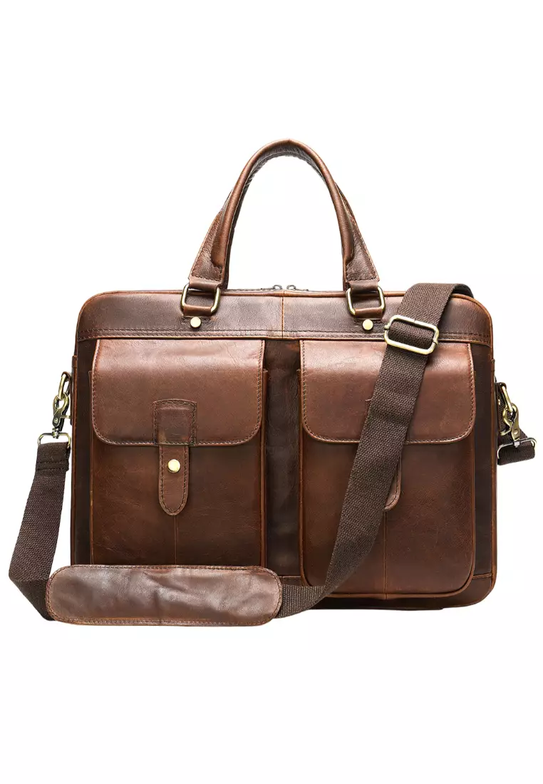 Buy Lara New Arrival Genuine Leather Large Capacity Briefcase Men
