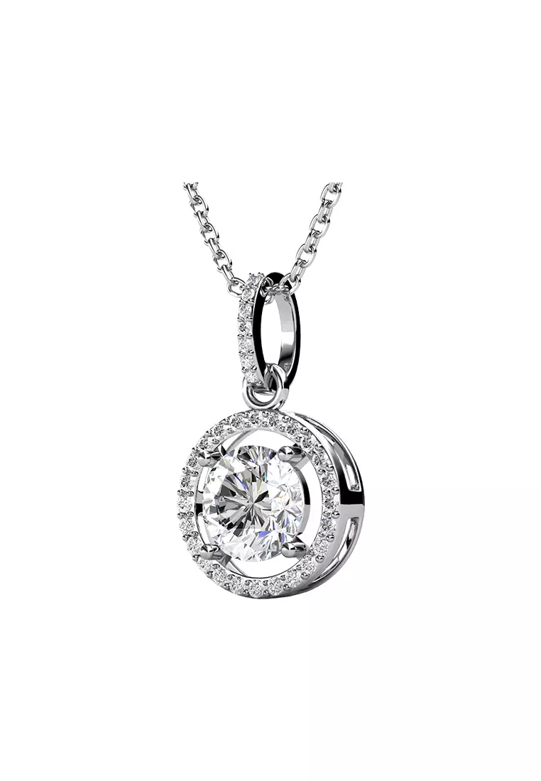 Berlian Moissanite Fantaisie Pendant [GRA CERTIFICATE MOISSANITE DIAMOND] - Kalung 1ct Moissanite Berlian 925 Silver CELESTA by Her Jewellery