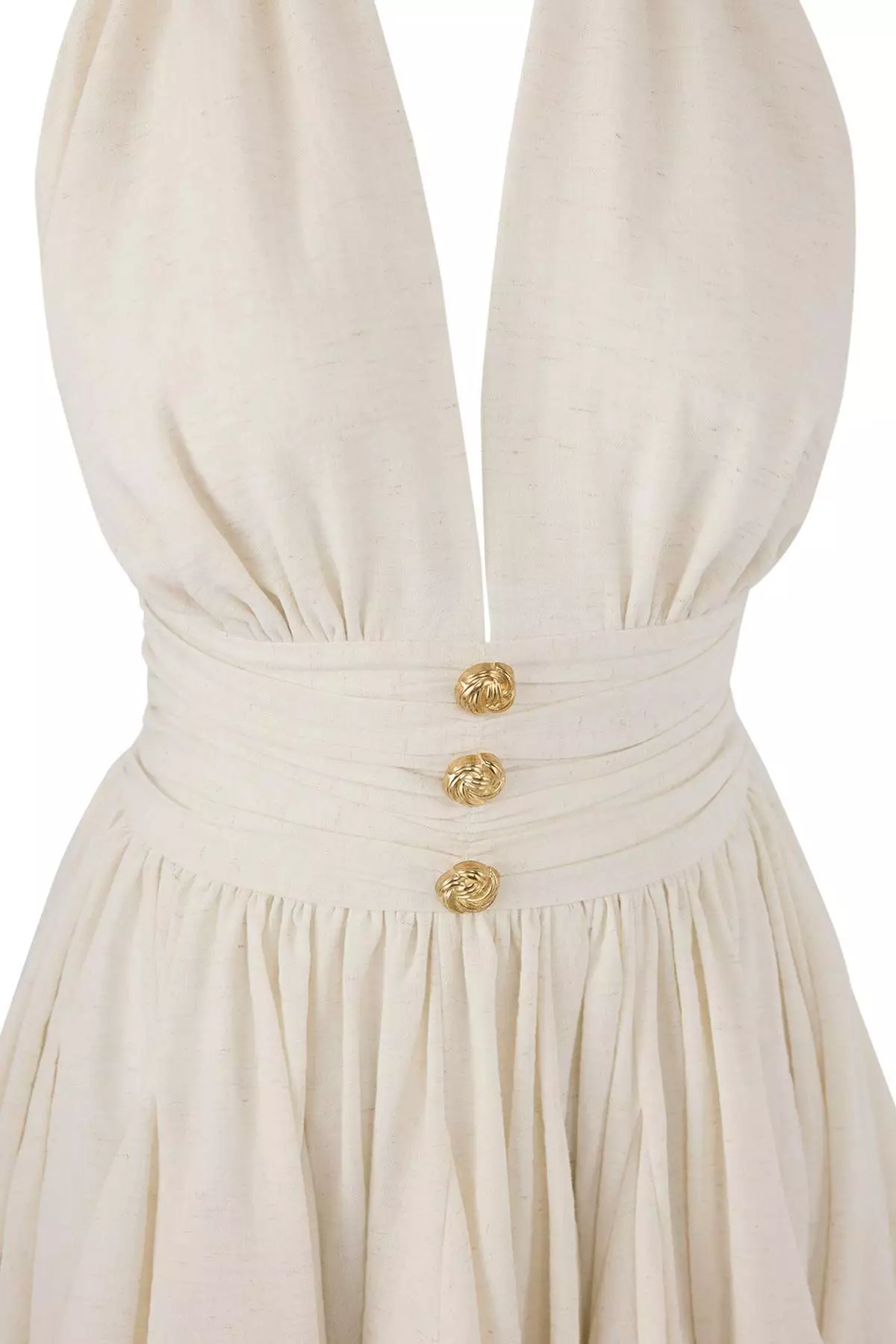 Ecru Chiffon Short/Mini Dress With Skater Drop Detail Tprss25El00319