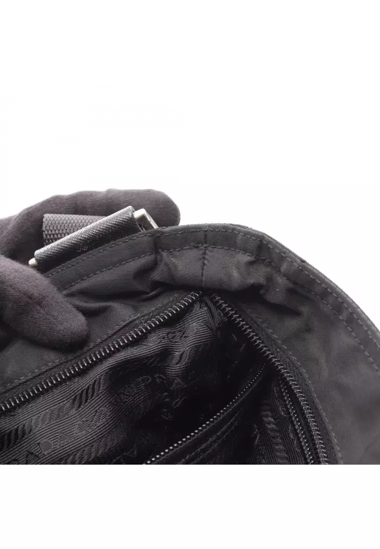 Pre-Loved Prada VIAGGIO Shoulder bag Nylon Saffiano leather black