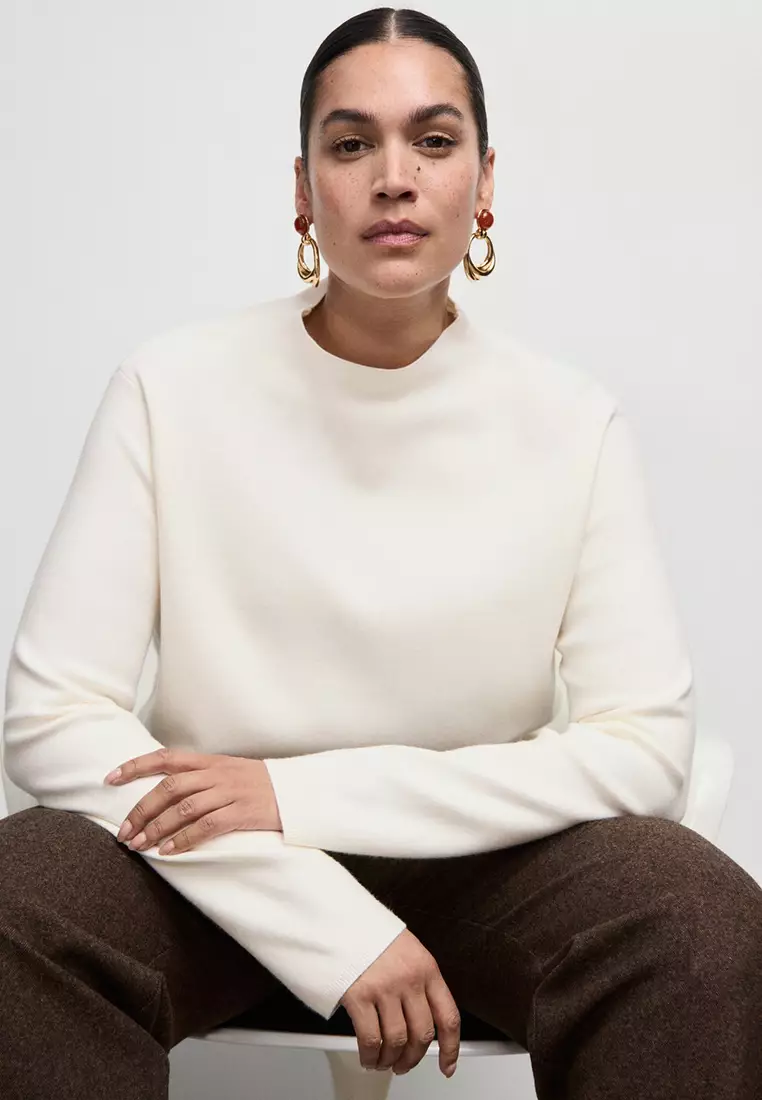 Knitted Sweater With Perkins Neck