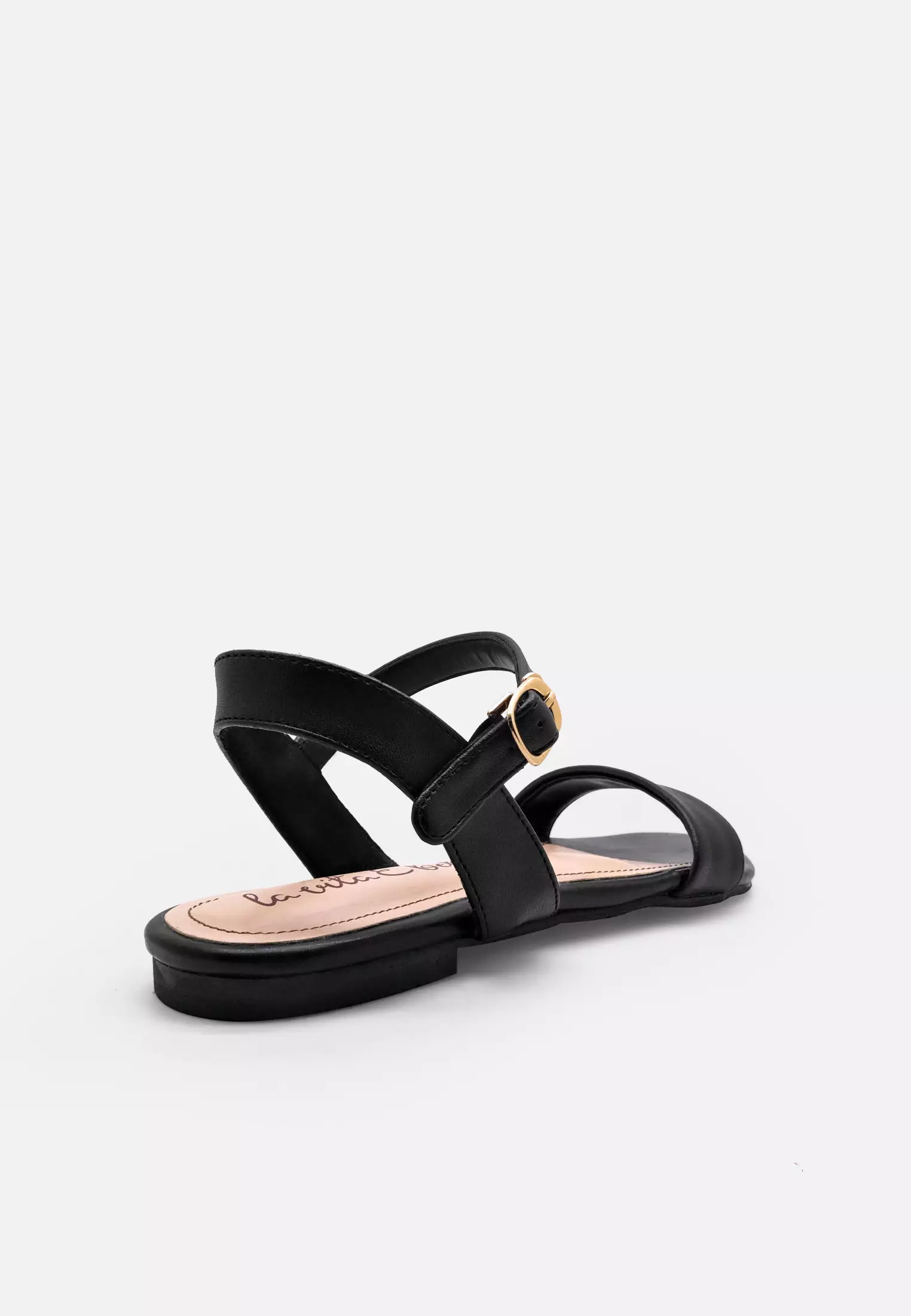 Lucy Ankle Strap Sandal Flat Wanita Vegan Leather