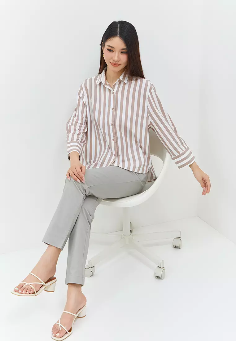 Suzy Brown Stripe Shirt (G.13143)