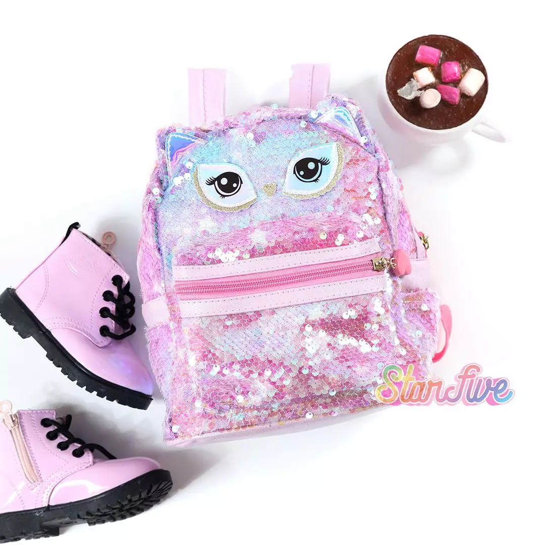 TAS SEKOLAH ANAK PEREMPUAN RANSEL ANAK TAS SEKOLAH RANSEL STARFIVE SMALL - OWL PINK