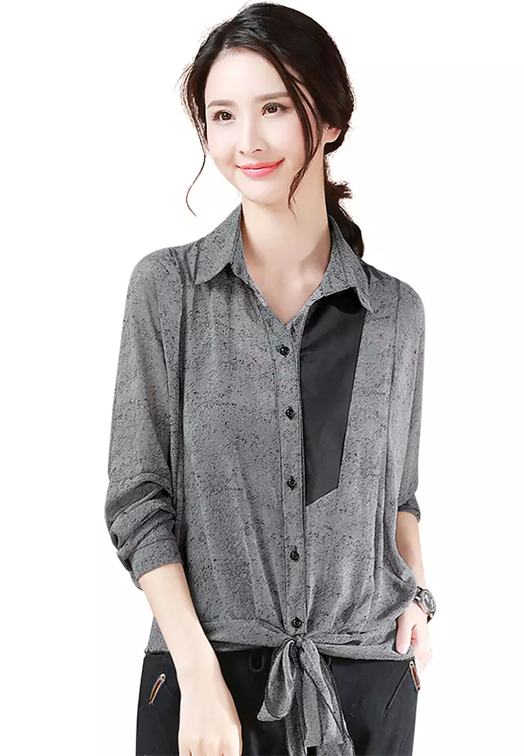 Chiffon long shirt sale