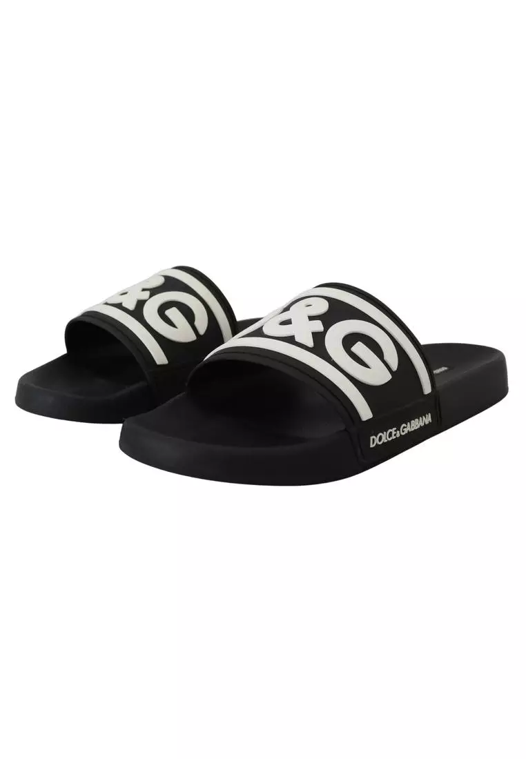 Buy Dolce Gabbana Dolce Gabbana Black Rubber D G Logo Shoes