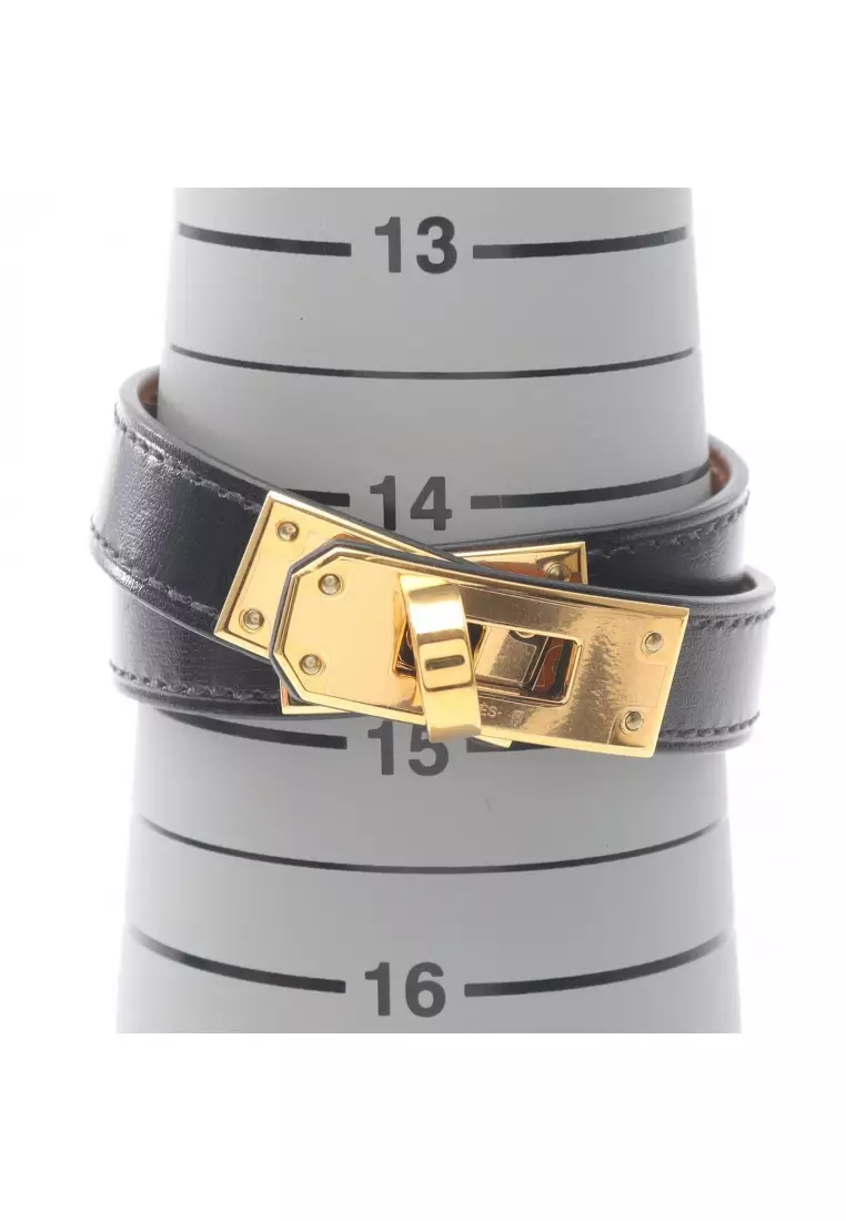 Pre-Loved Hermès Kelly double tour bracelet box calf black B stamp