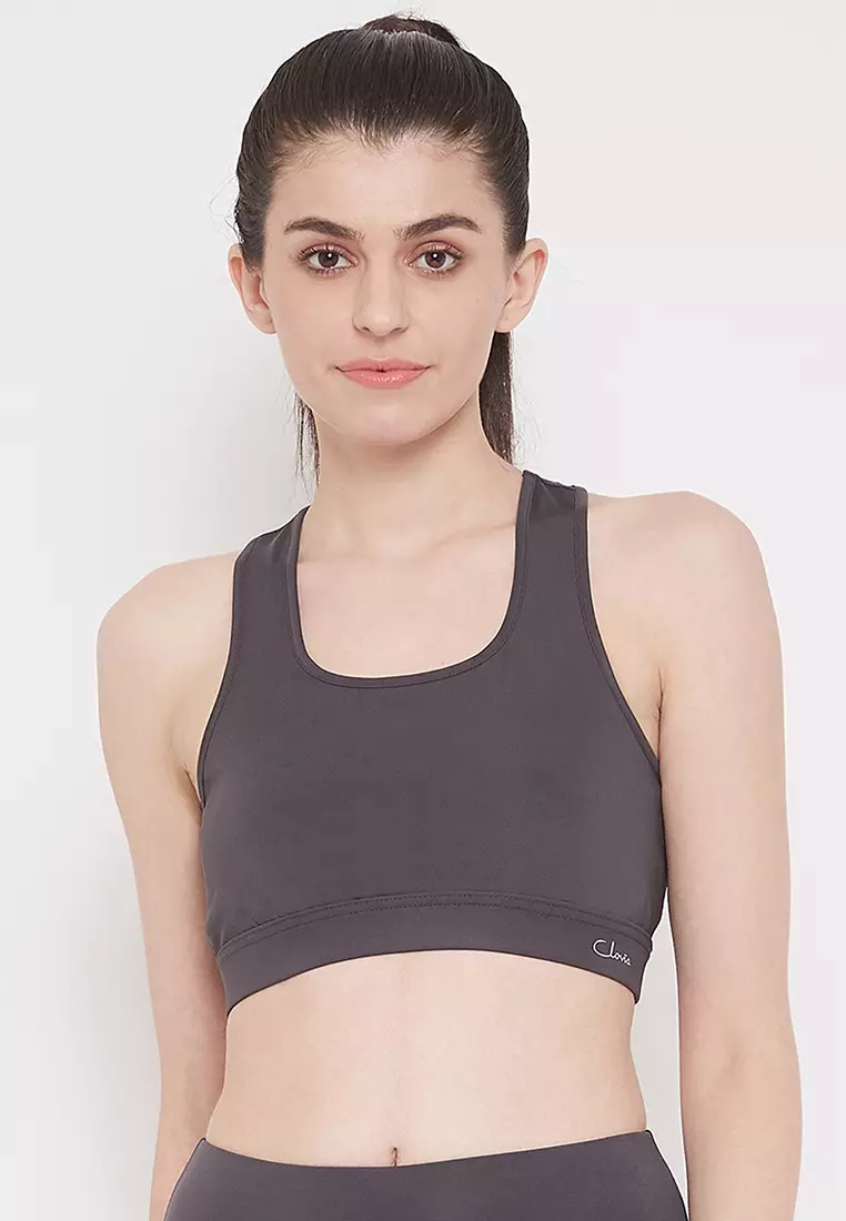 Women's V Neck Sports Bra - Jogger Yoga Bra With Removable Padded Cups
