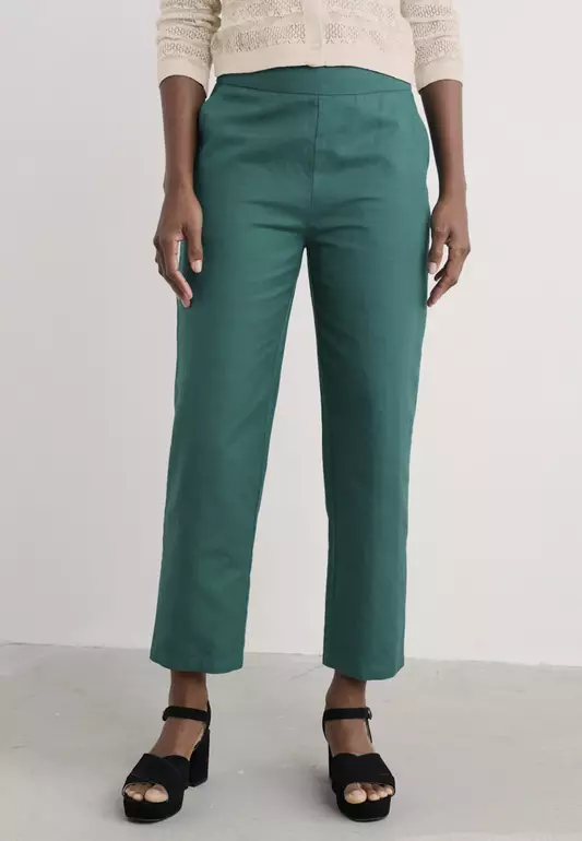 Seasalt Cornwall Green Westlin Straight Leg Suit Trousers