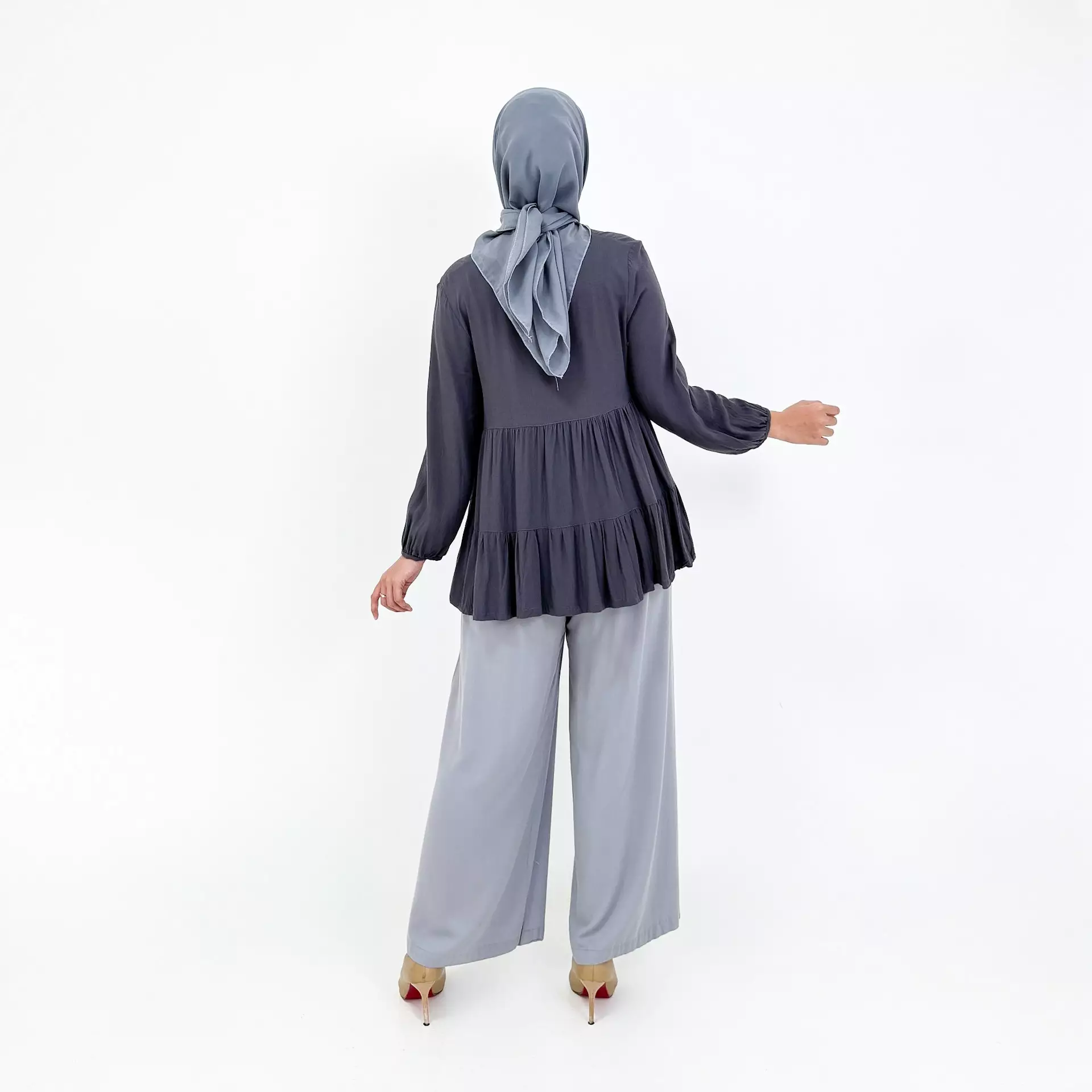 Setelan Blouse Nanda [ABU-ABU]