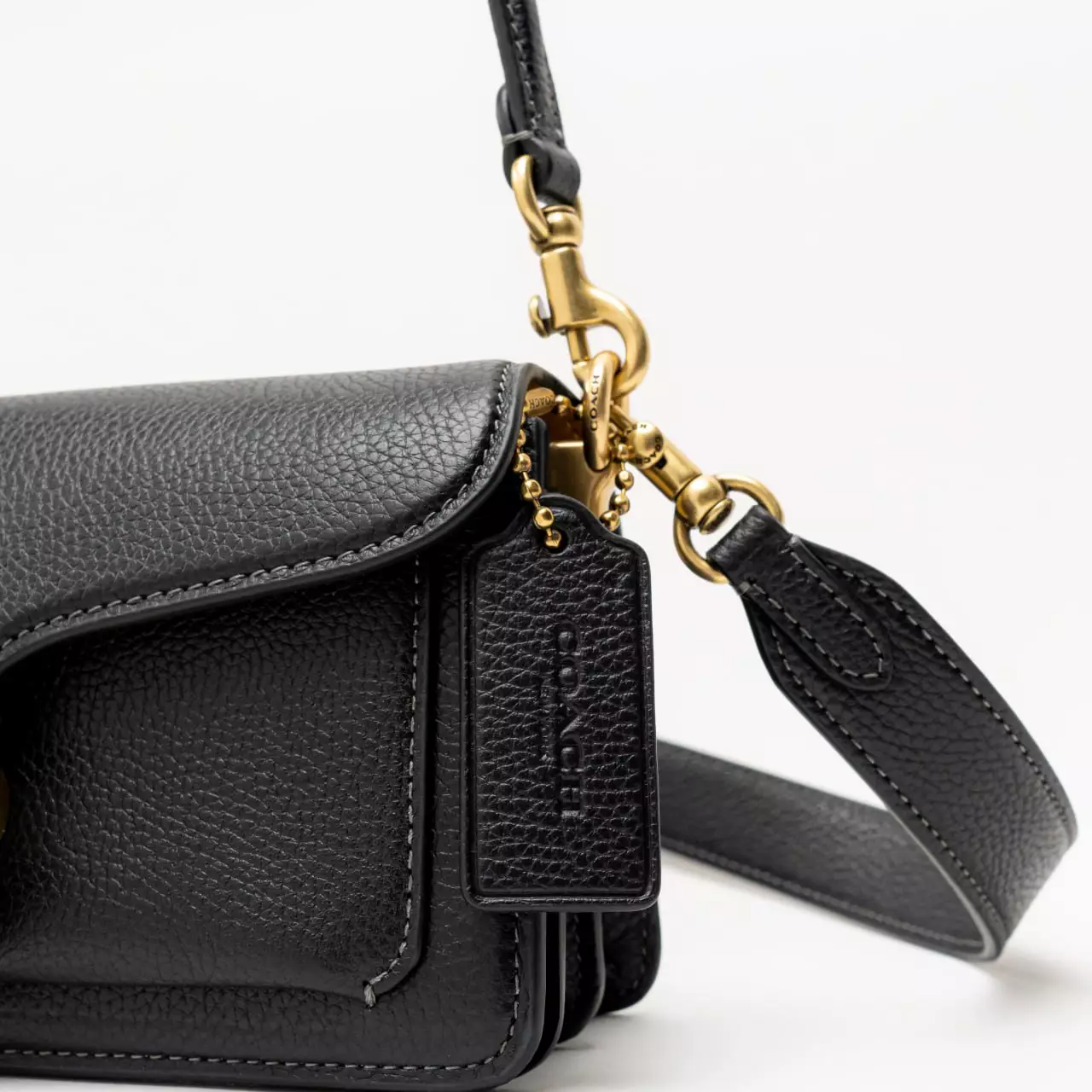 Tabby 20 Polished Leather Shoulder Bag Black Ghw