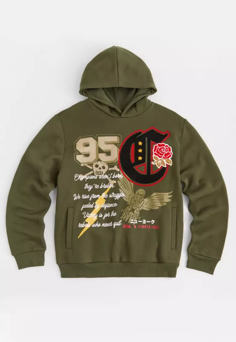 NYC Streetwear - Chenille Hoodie - Green