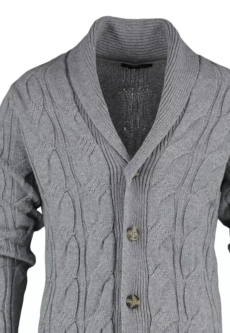 Shawl Collared Slim Fit Knit Cardigan