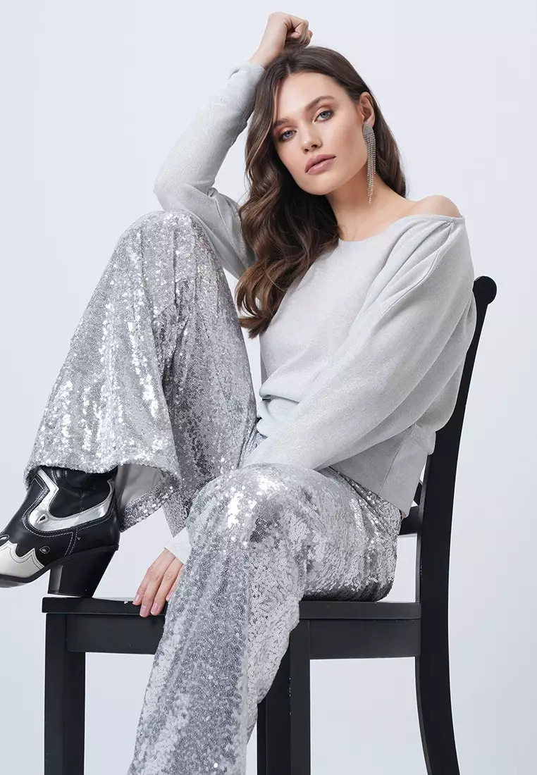 Boat Neck Batwing Sleeves Blouse