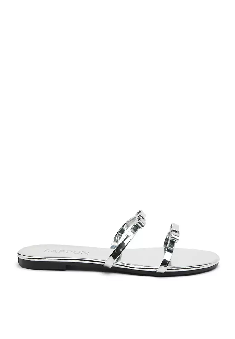 Discount on Sappun  shoes - SKU: Terroshoe Ribbon Strap Slippers (1cm) - Silver