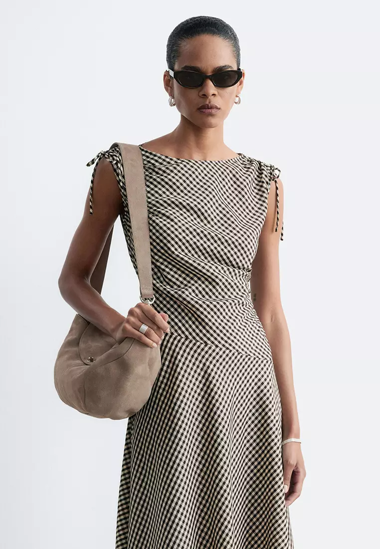 Asymmetric Draped Midi Dress