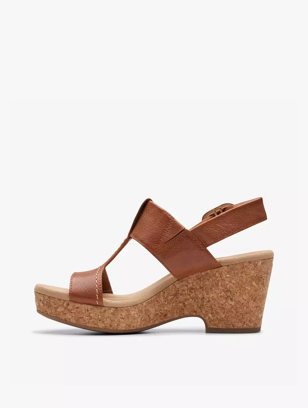 Clarks Giselle Style Women's Wedges- Tan Leather