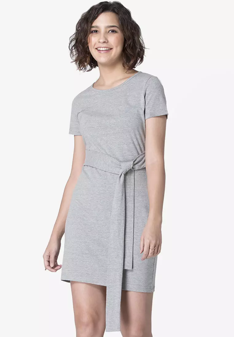 Front tie t shirt dress sale