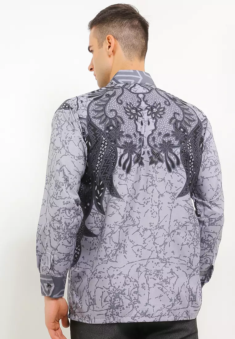 Dasi Kemeja Batik Exclusive Premium Pria Casual Modern Lengan Panjang