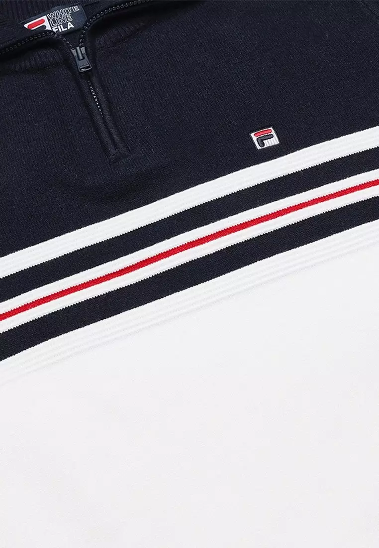  FILA CORE HERITAGE Women's Knit Sweater Long Sleeved POLO Shirt