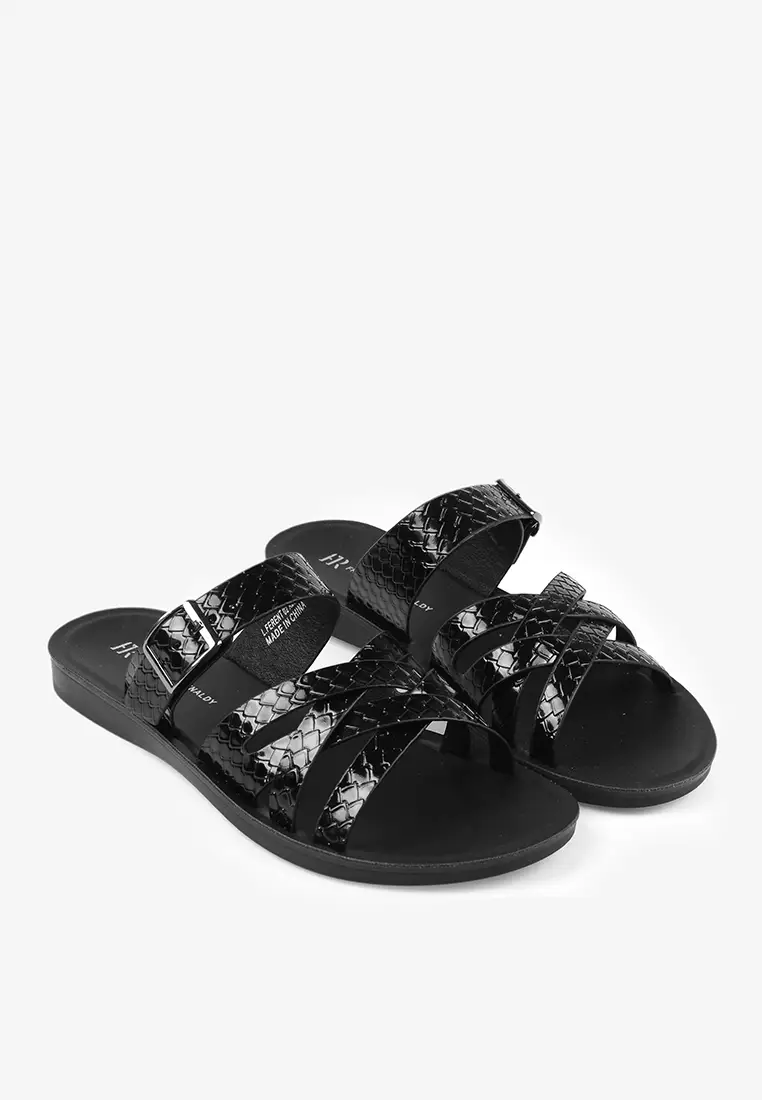 Sandal Slip On Wanita Ringan L.Ferent 02 Black