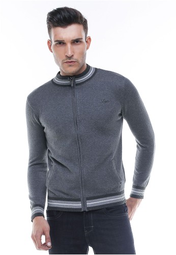 LGS - Sweater Casual - Kerah Round neck - Resleting - Abu