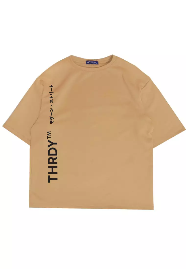 MTV77 Kaos Oversize Distro Pria Thirdday THRDY Tm Vertikal Khaki