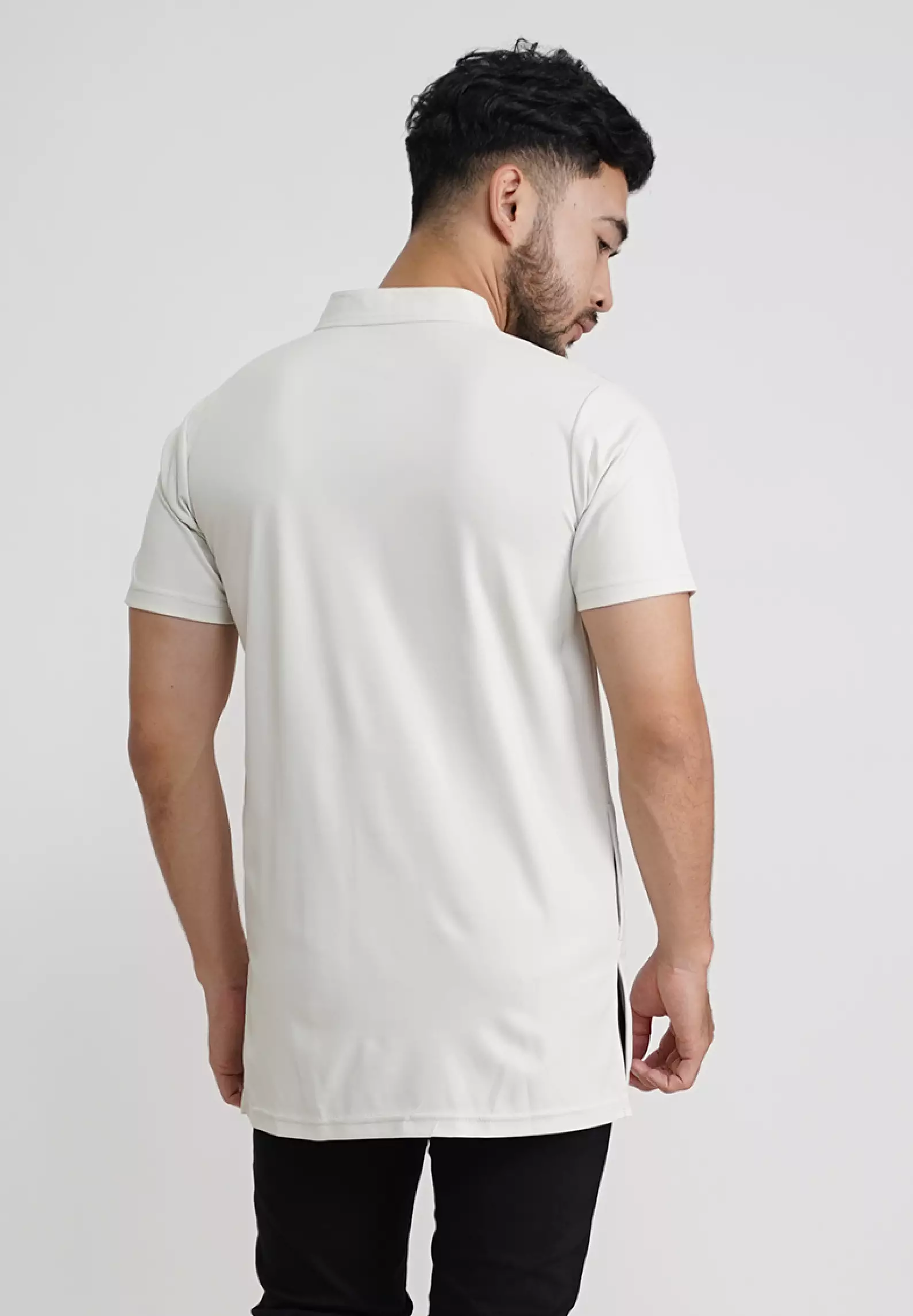 Tiento Pakaian Koko Pria Baju Muslim Kurta Atasan Lengan Pendek Motif Ixora