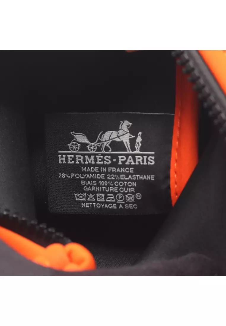 Pre-Loved Hermès neoban Mailon Malang MM Pouch Nylon orange black hardware