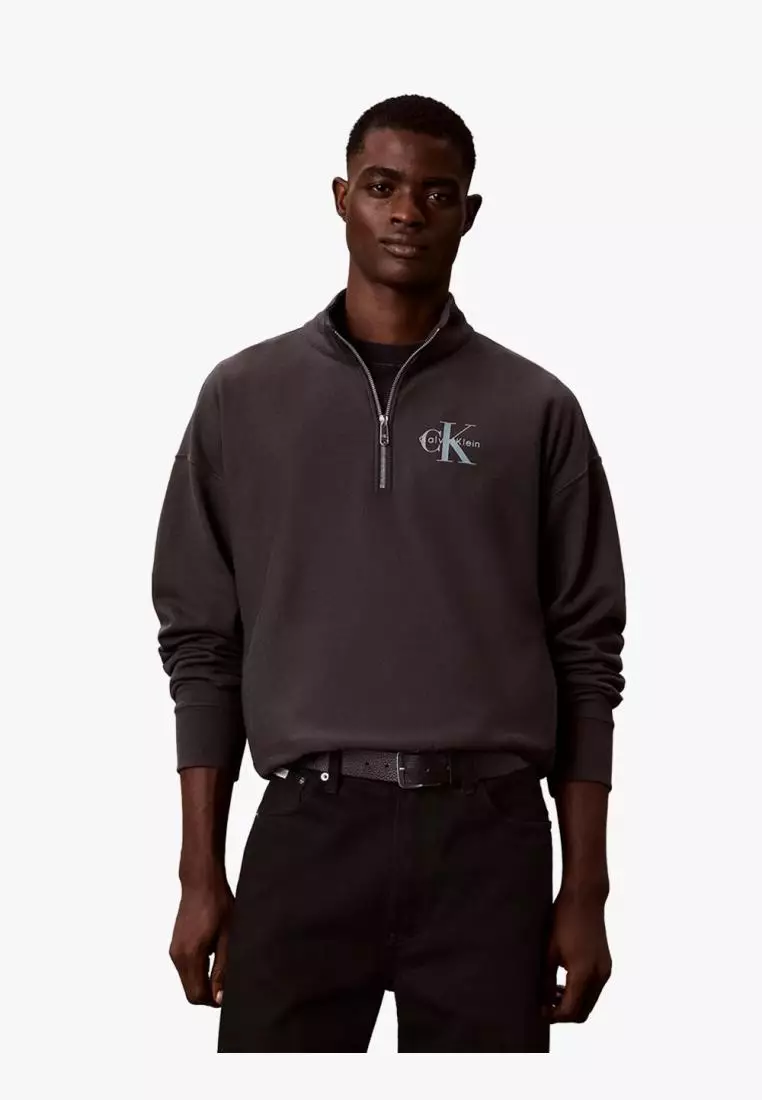 Jual Calvin Klein Calvin Klein - Monologo Premium Terry Quarter Zip ...