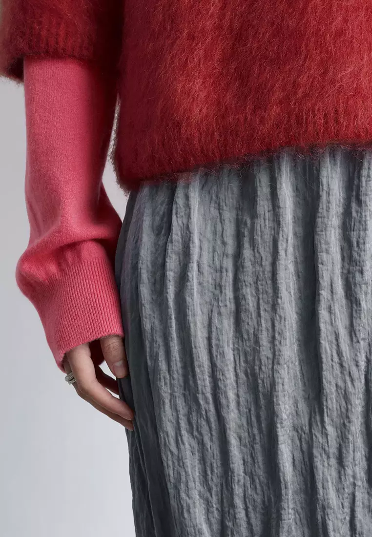Knee-Length Crêpe Skirt