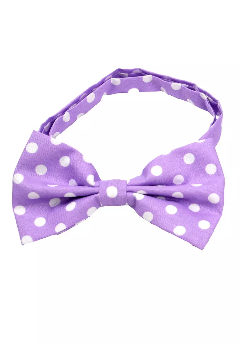 Houseofcuff Dasi Kupu Bowtie Pocket Square Saputangan Lilac Polka A39