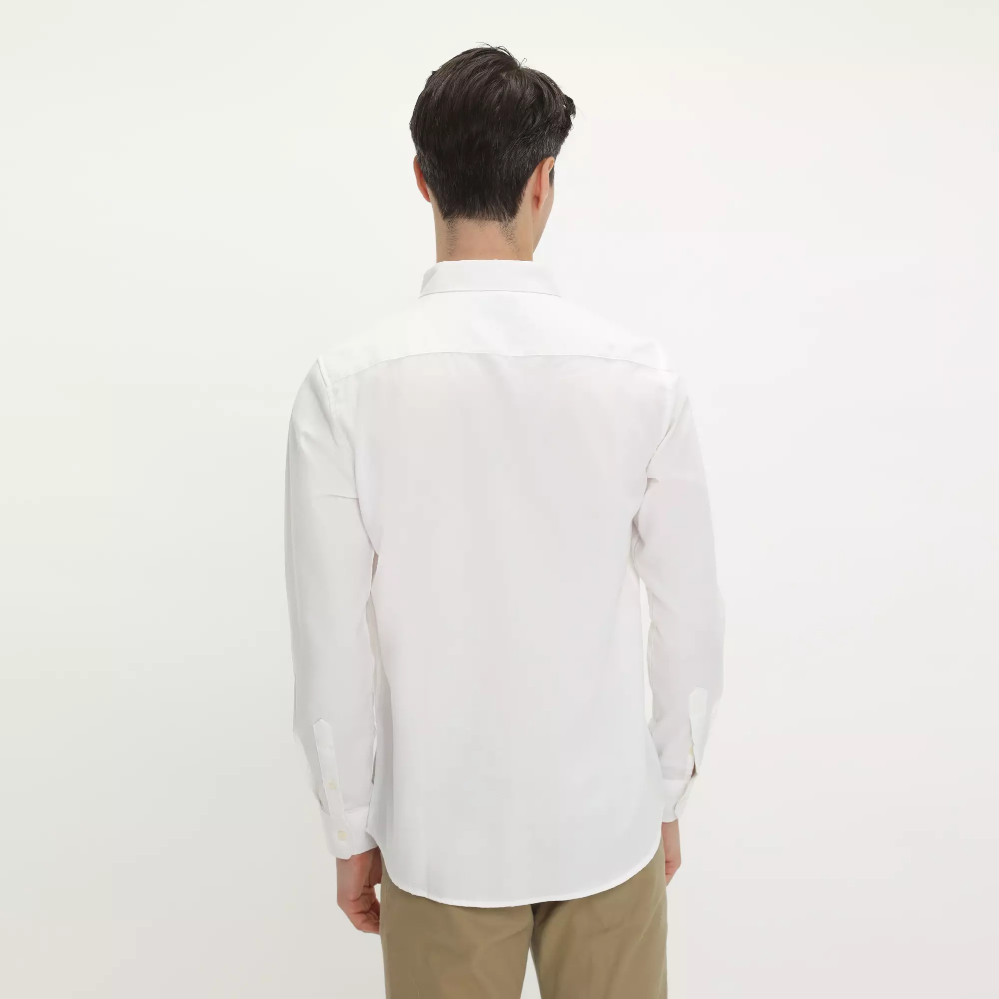 Platini Kemeja Pria Polos Lengan Panjang Katun Oxford Broken White 11069.7