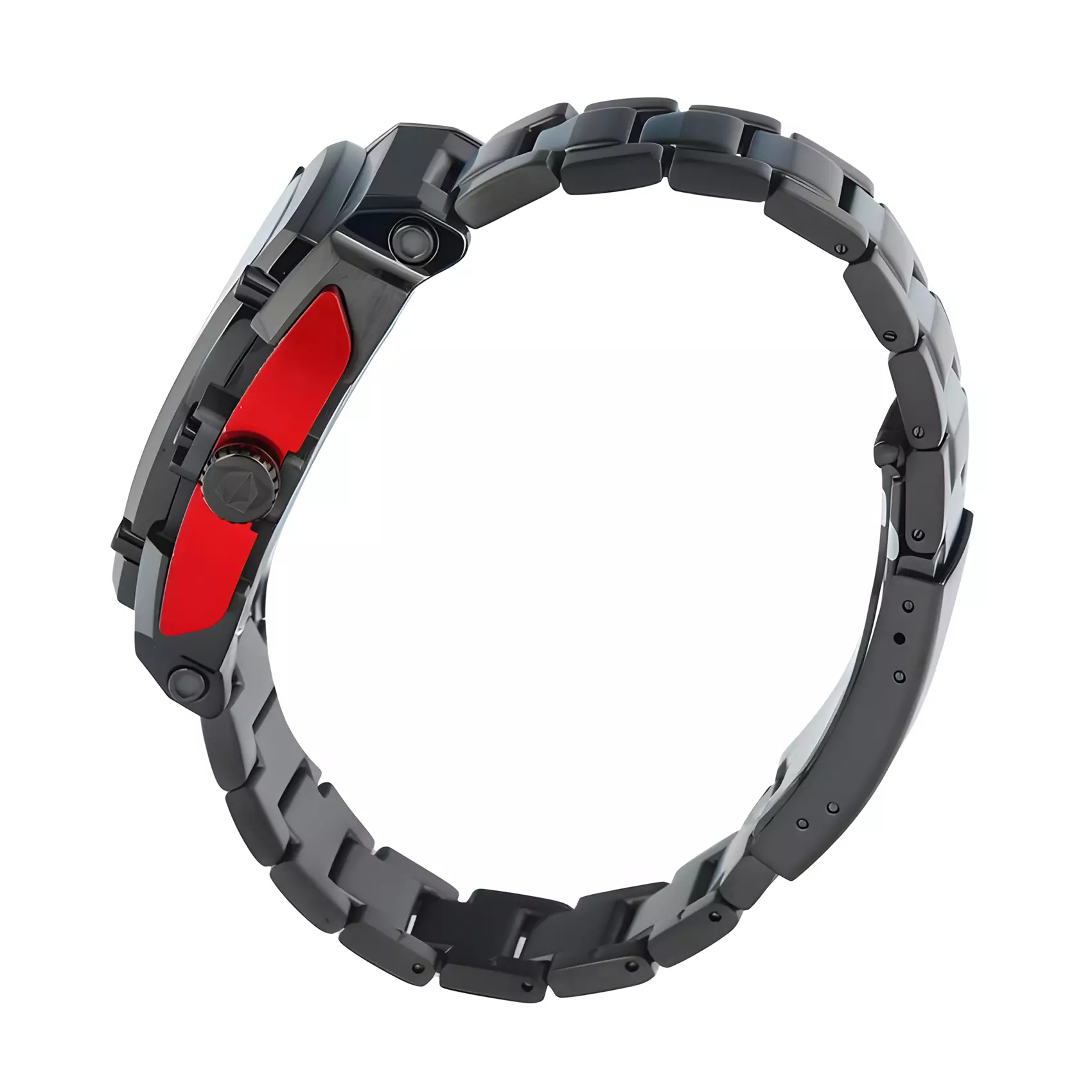 Expedition - Jam Tangan Chronograph Pria - Black Red - All Stainless Steel - 3008GCBIGBARE