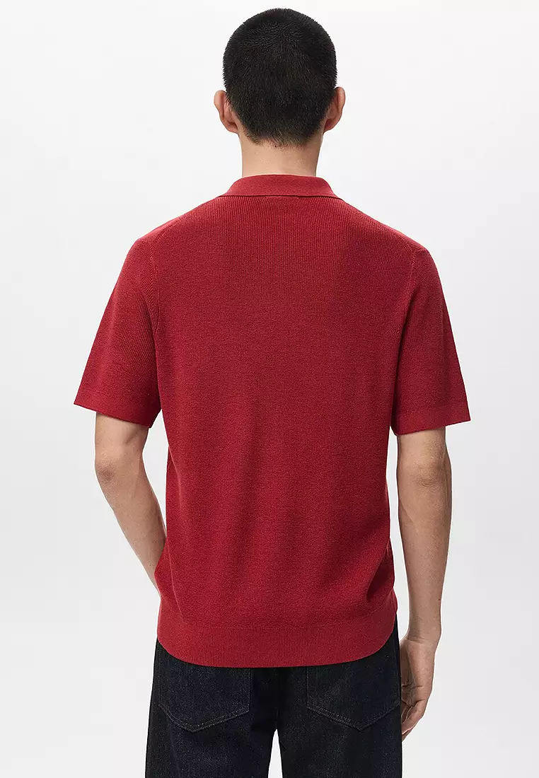 Structured Cotton Knitted Polo Shirt