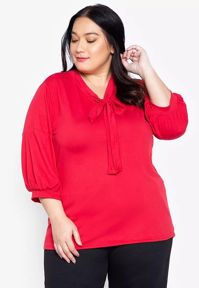 Buy Maxine Plus Size Bow Tie Blouse 2024 Online ZALORA Philippines