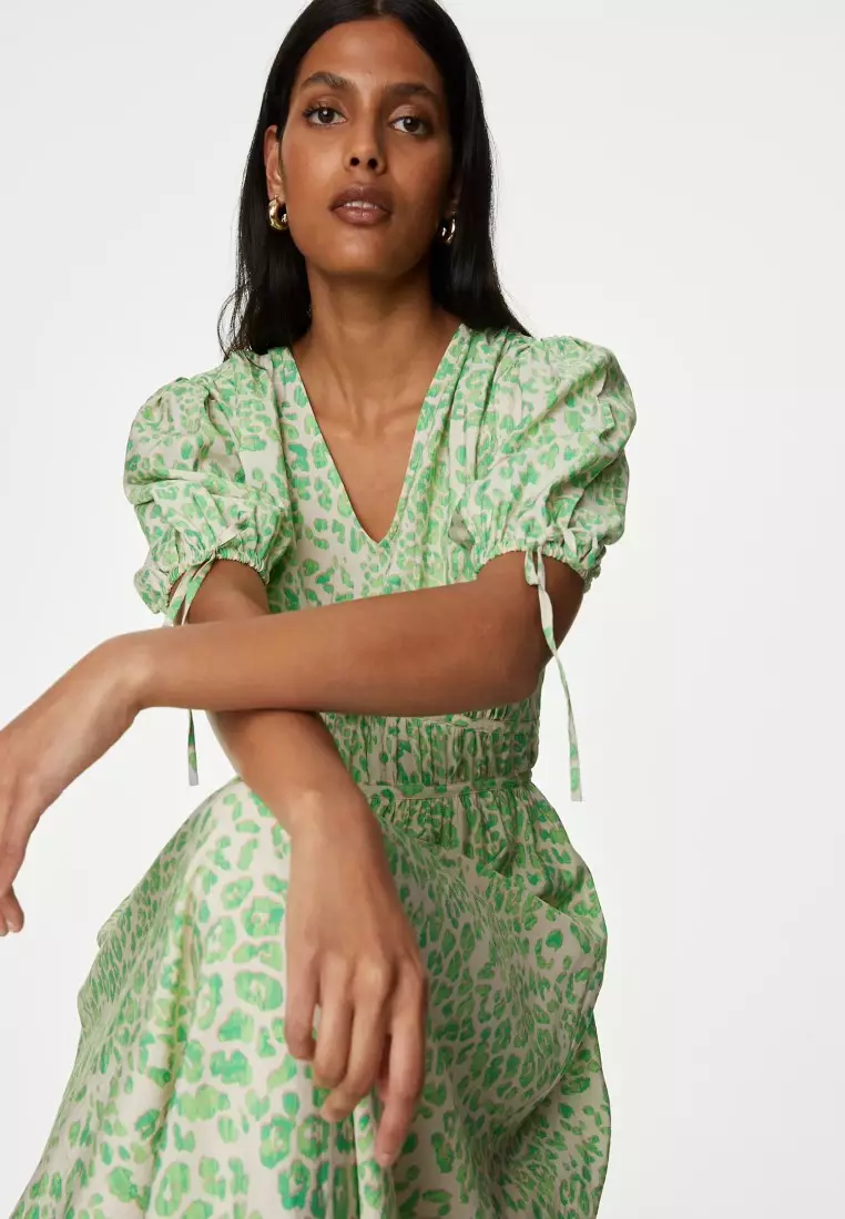 Buy MARKS SPENCER Animal Print Midi Relaxed Waisted Dress 2024