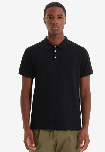 Trendyol black Black Polo Shirt 51CCBAA1A7D75FGS_1
