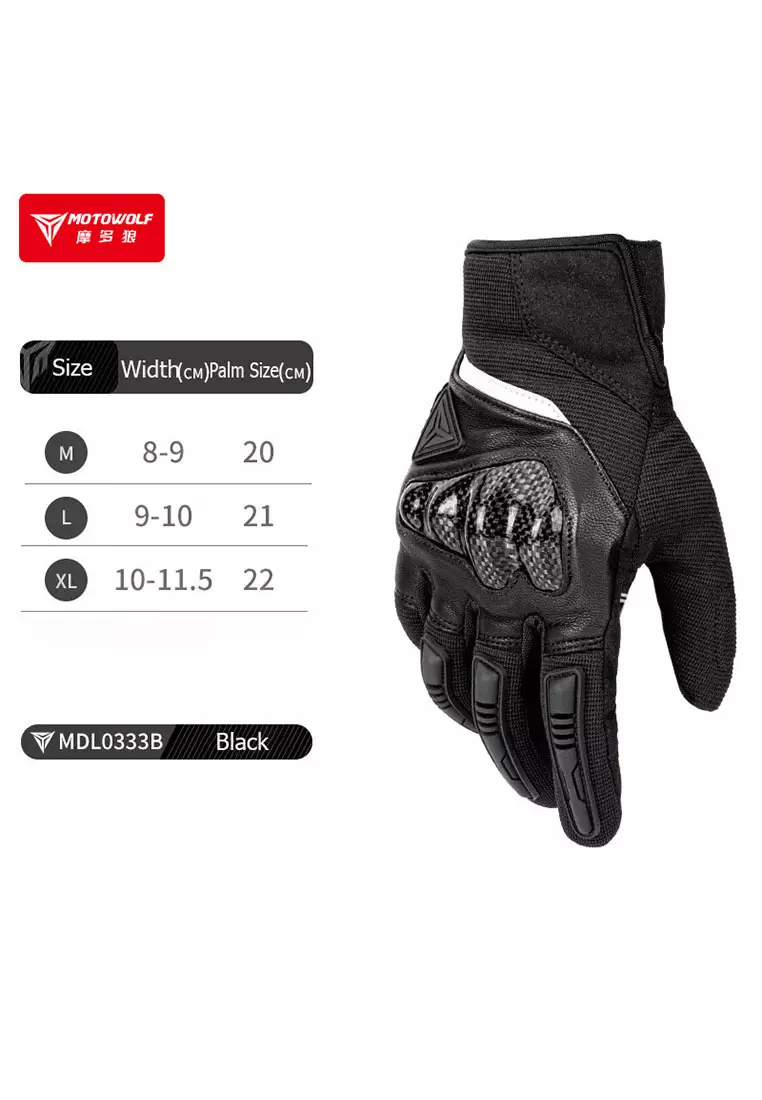 Motowolf MDL0333B Motorcycle Gloves  – Black