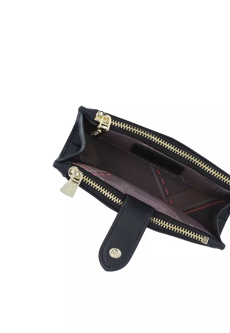 Katie Zip Card Holder  - Black