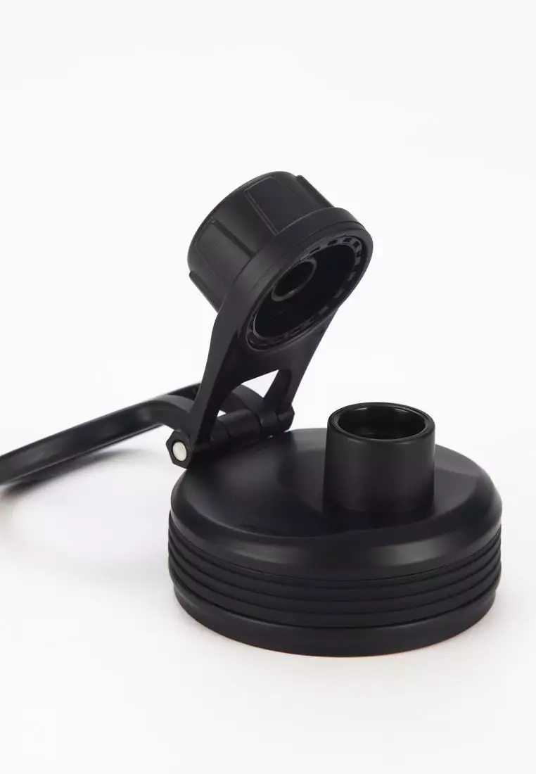 Crossing Urban Ceramic S/S Insulated Screw Cap Sports Bottle With Handle 400ml - Ebony (Black)