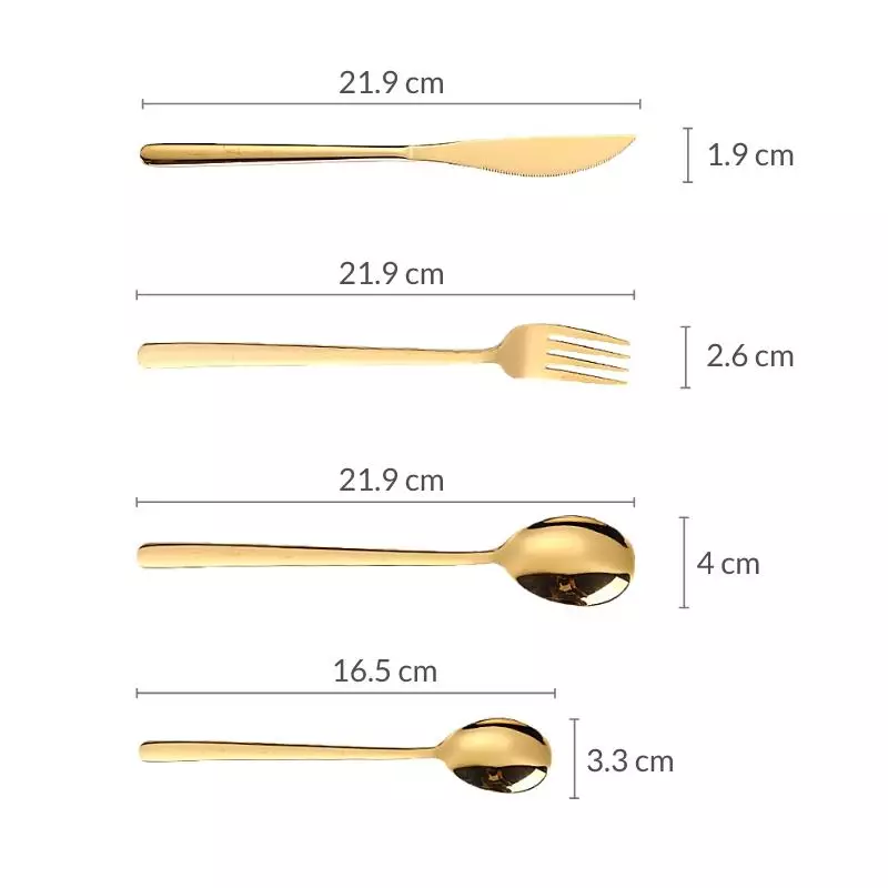 4pc Western Cutlery Set (Gold)