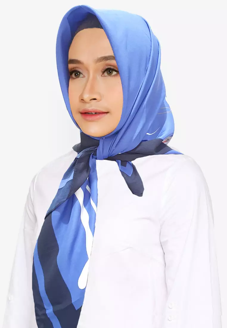 Nadya Voal Square Scarf Black