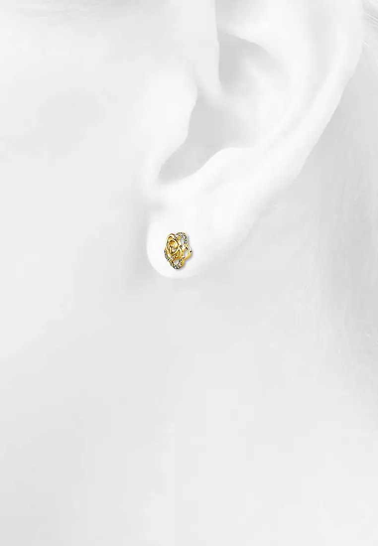 Bloom Gold Stud Earrings Embellished with SWAROVSKI®  crystals