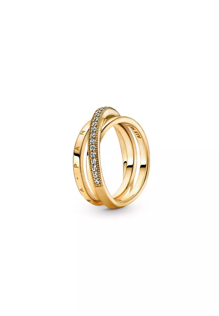 Crossover Pav Triple Band Ring