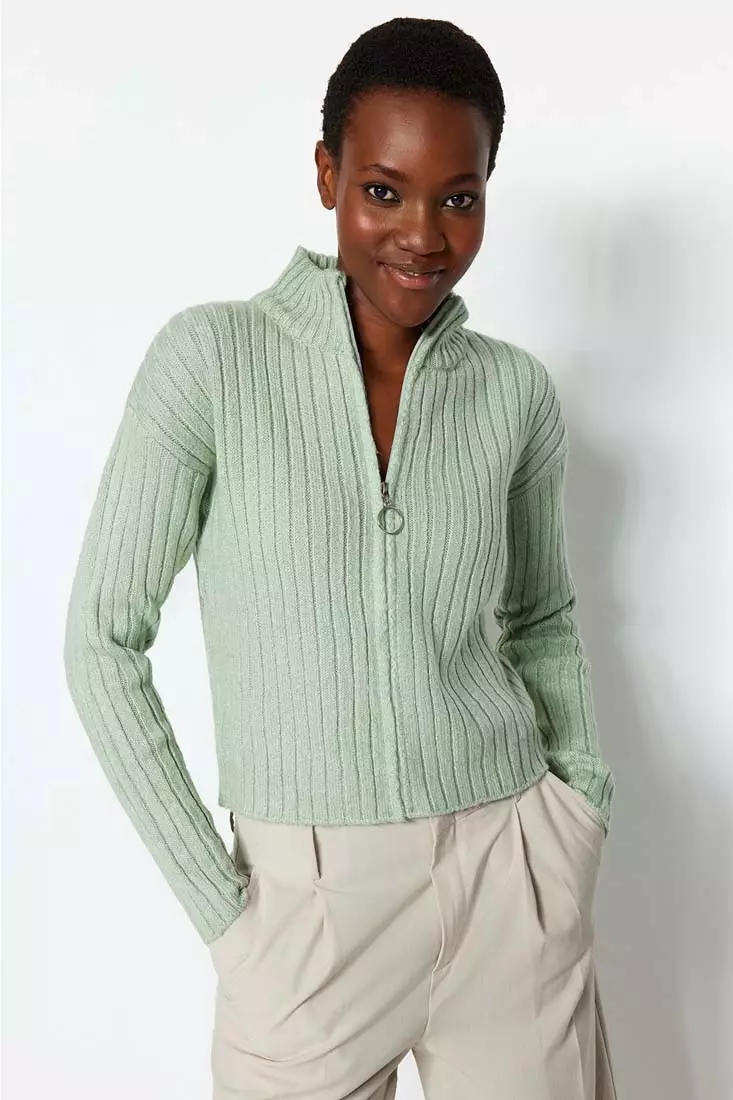 Womens mint clearance green cardigan