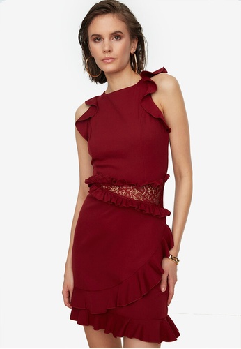 Trendyol red Ruffled Mini Dress 799A8AA117950AGS_1