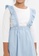 Lubna Kids white and blue Top With Overalls Skirt Set A5073KAD22707BGS_2