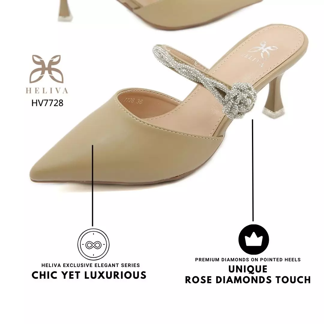 Heliva Messiany High Heels for Woman String Rhinestone Flower Sol 6.5cm HV7728
